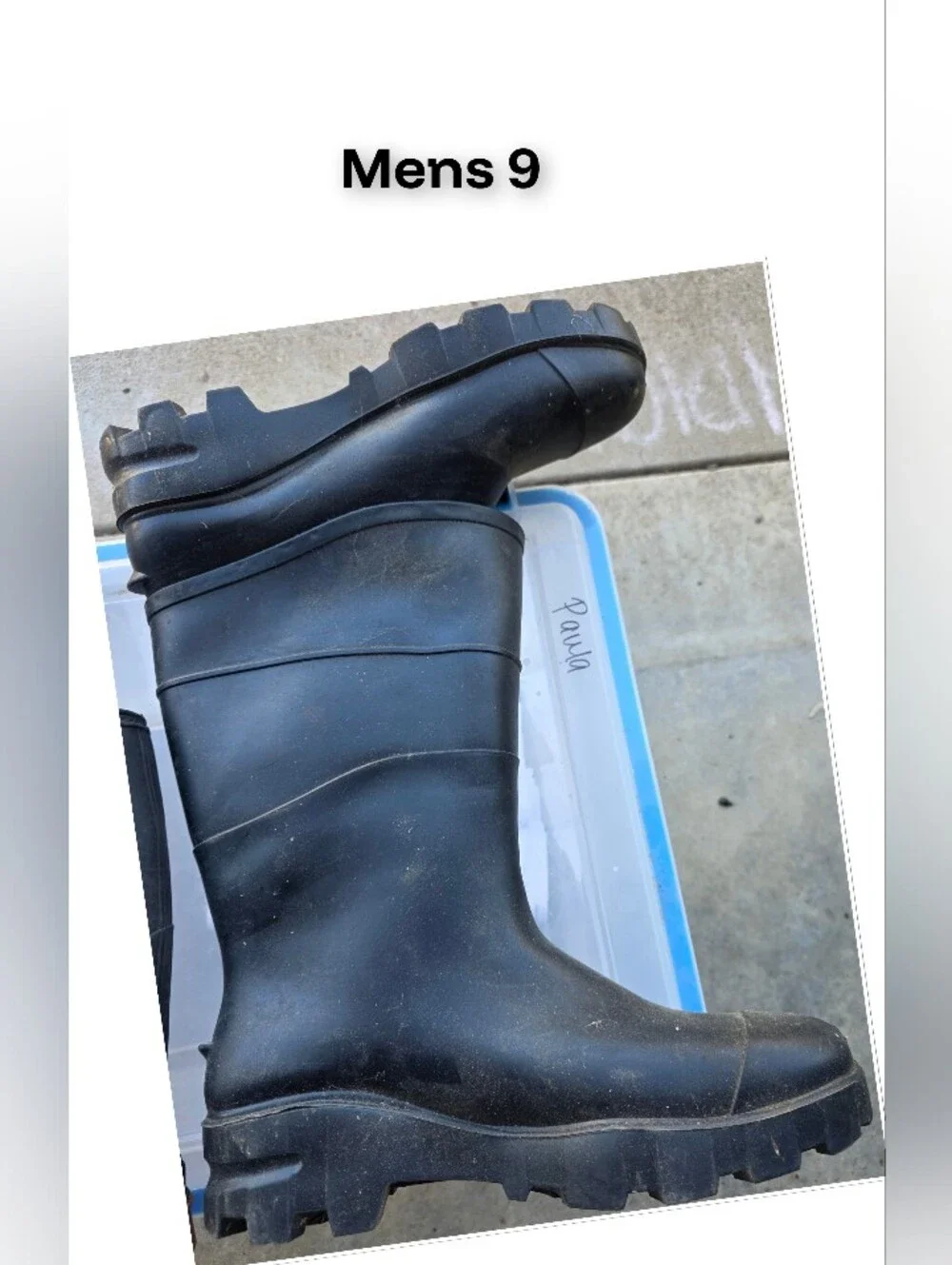 Men's Black Waterproof Boots - Size 9